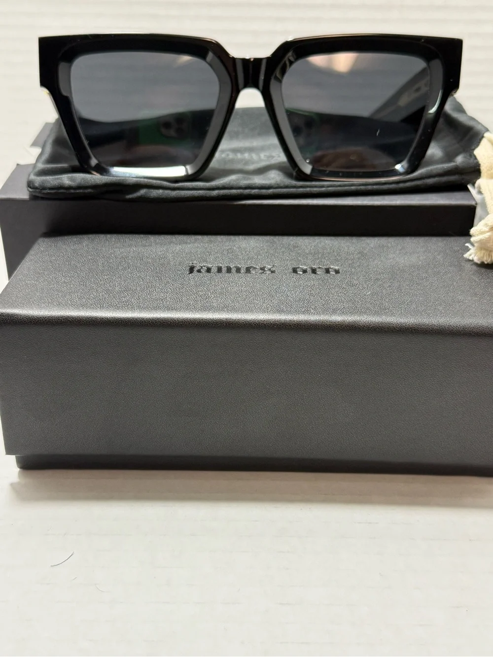 New James pro “hunnids” gloss black black lens sunglasses